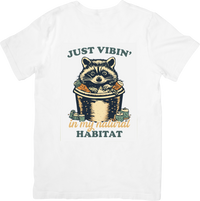 Thumbnail for Just Vibin In My Natural Habitat Raccoon Trash Can T-Shirt | Funny Retro Animal Graphic Tee