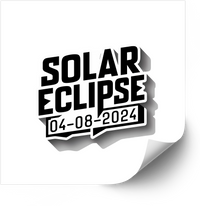 Thumbnail for Solar Eclipse 04-08-2024 Bold Drop Shadow Text Sticker | Retro Astronomy Event Vinyl Decal