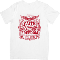 Thumbnail for Faith And Family And Freedom Eagle Cross 1776 T-Shirt | Patriotic Christian American Graphic Tee | Gift