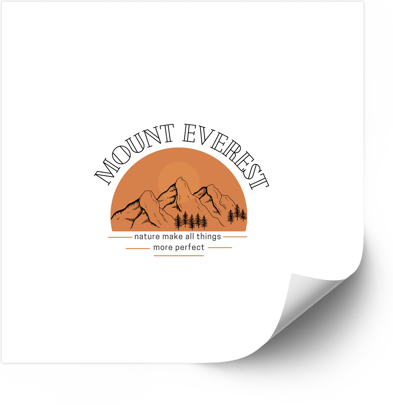 Mount Everest Nature Makes All Things Perfect Sunset Sticker | Boho Mountain Adventure Vinyl Decal