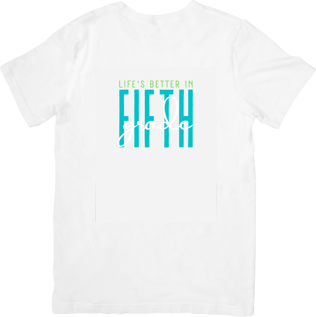 Lifes Better In Fifth Gear Teal Bold T-Shirt | Retro Automotive Graphic Tee