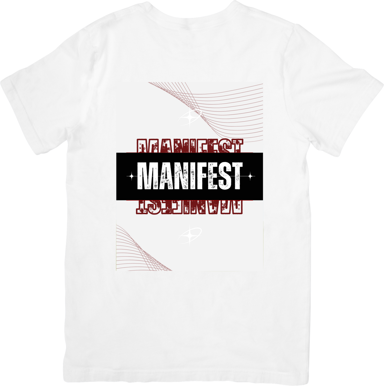 Manifest Bold Mirror Text Graphic T-Shirt | Aesthetic Motivational Y2K Graphic Tee