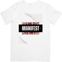 Thumbnail for Manifest Bold Mirror Text Graphic T-Shirt | Aesthetic Motivational Y2K Graphic Tee