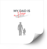 Thumbnail for My Dad Is A Hero Father And Child Silhouette Sticker | Minimalist Heartfelt Fathers Day Vinyl Decal