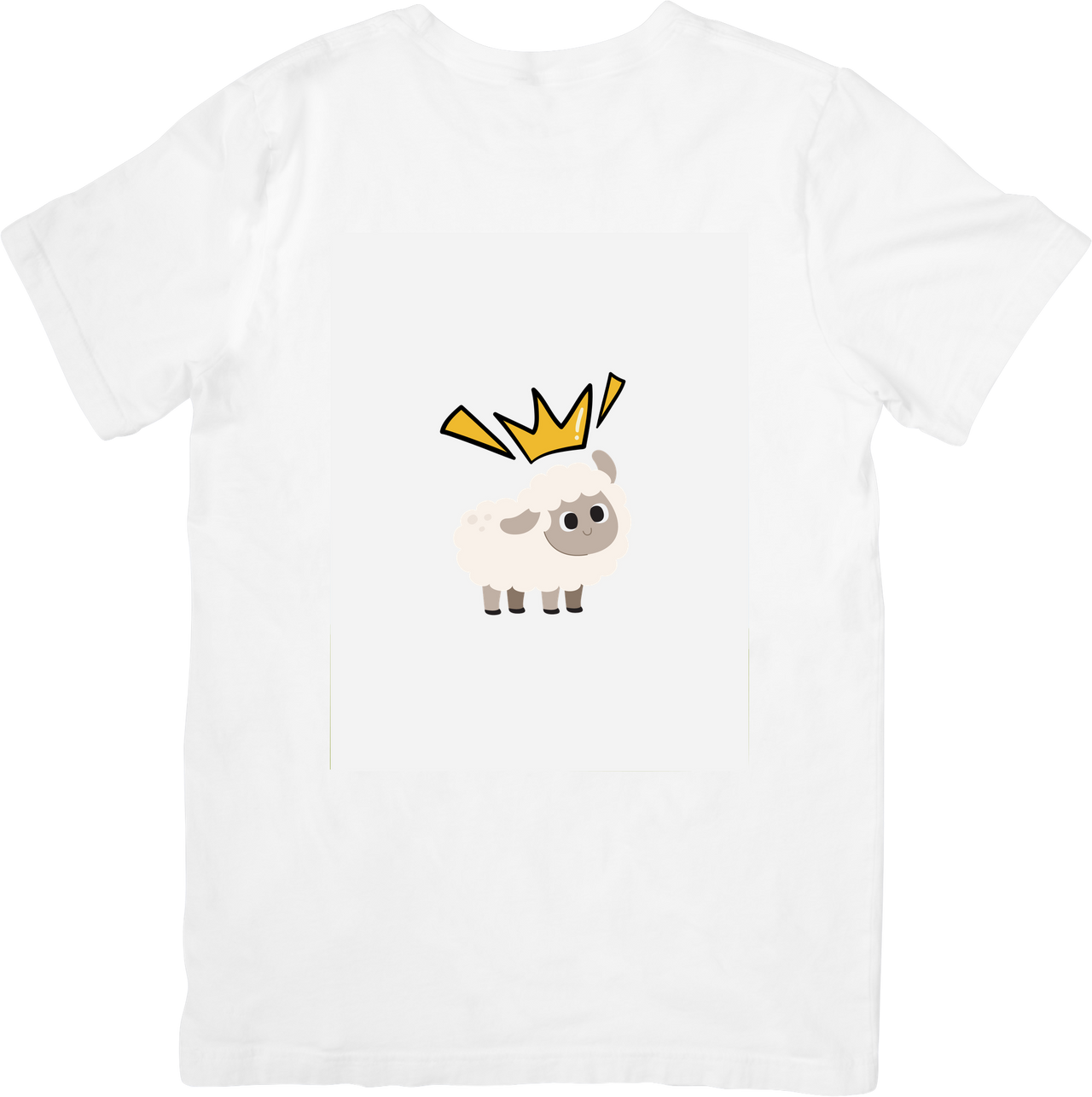 Royal Crown Little Sheep T-Shirt | Cute Minimalist Animal Graphic Tee | Kids Gift