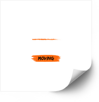 Thumbnail for Moving Orange Brushstroke Bold Text Sticker | Minimalist Announcement Vinyl Decal