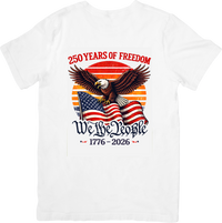 Thumbnail for 250 Years Of Freedom We The People Eagle Flag T-Shirt | Patriotic American 1776 Graphic Tee | 4th Of July Gift