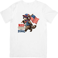 Thumbnail for Red White And Feral Raccoon American Flag T-Shirt | Funny Patriotic 4th Of July Graphic Tee | USA Gift