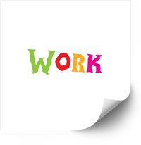 Thumbnail for Work Colorful Bold Playful Text Sticker | Fun Motivational Office Vinyl Decal