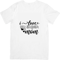 Thumbnail for I Love My Super Mom Script Hearts T-Shirt | Cute Handwritten Mothers Day Graphic Tee | Mom Gift