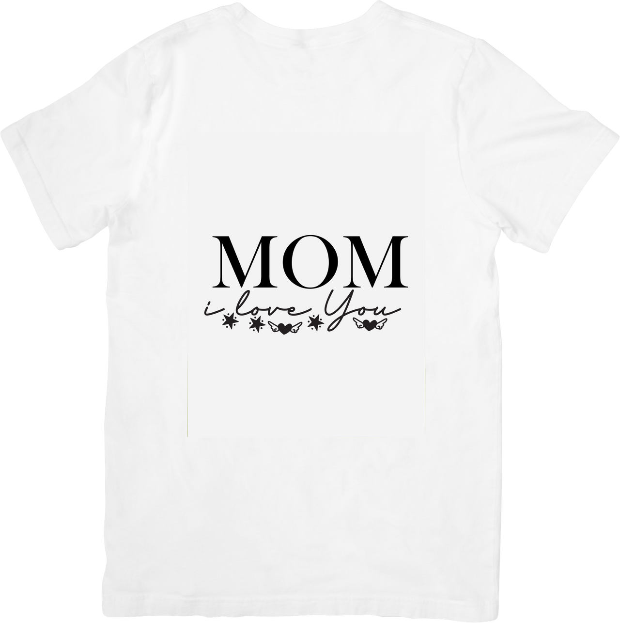 Mom I Love You Script Floral Minimal T-Shirt | Cute Heartfelt Mothers Day Graphic Tee | Mom Gift
