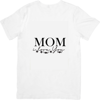 Thumbnail for Mom I Love You Script Floral Minimal T-Shirt | Cute Heartfelt Mothers Day Graphic Tee | Mom Gift